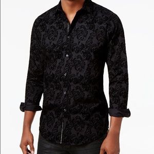 INC Flocked Paisley Dress Shirt